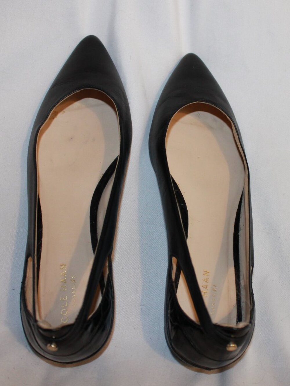 Cole Haan Ramsey leather flat slingback shoes